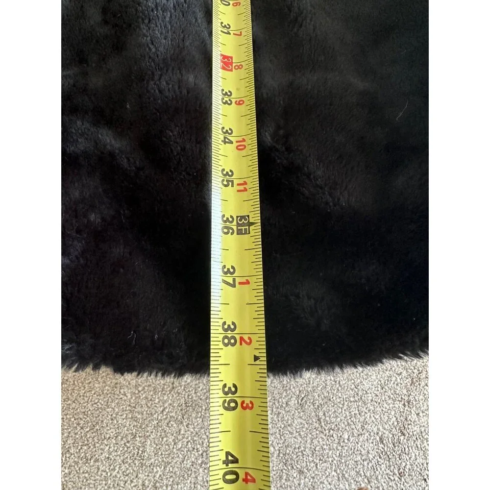 Scandinavian Faux Fur Coat Oversized Grey Striped Fox Mob wife Trim Sz 1X 90s - Picture 12 of 14